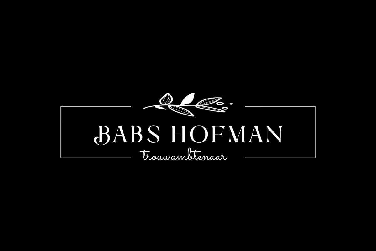Logo van Babs Hofman, zwart met wit
